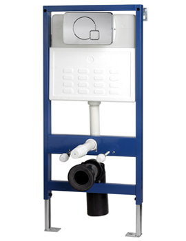 IMEX Wall Hung WC Frame System With Chrome Dual Flush Plate - Image