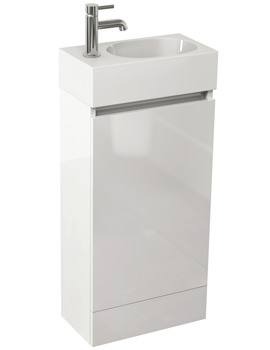 Nuie Mayford 450mm Wide Floor Standing White Cabinet With Basin - VTY450