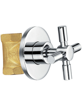 Flova XL Diamond Chrome Wall Mounted Concealed Shut Off Valve For Cold Water - Image