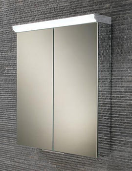 HIB Flare Double Door LED Top Illuminated Mirror Cabinet 600 x 700mm - Image