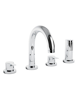 Abode Desire Thermostatic 4Th Chrome Bath Shower Mixer Tap - AB3024 - Image