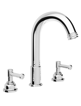 Abode Gallant Deck Mounted Chrome 3 Hole Traditional Bath Filler Tap - Image