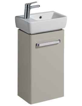 Twyford E200 348mm Small Grey Vanity And 400mm 1 Left Hand Tap Hole Basin