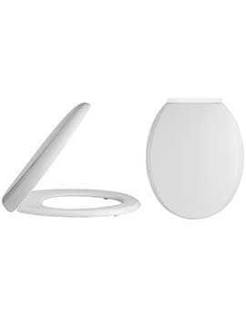 Standard 360mm Round Soft Close Toilet Seat And Cover White