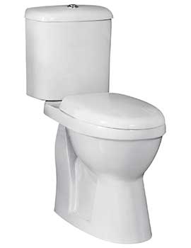 Nuie Ivo 380 x 630mm White Close Coupled Comfort Height Pan And Cistern Set - Image