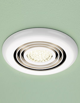 HIB Cyclone Warm White LED Illuminated Inline Fan White - Image