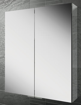 HIB Eris 700mm High Double Door Aluminium Mirrored Cabinet - Image