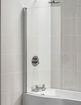 Tempo Arc 820 x 1400mm Shower Bath Screen With Silver Frame