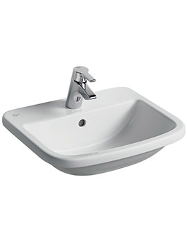 Ideal Standard Tempo 500mm White 1 Tap Hole Countertop Washbasin - Image