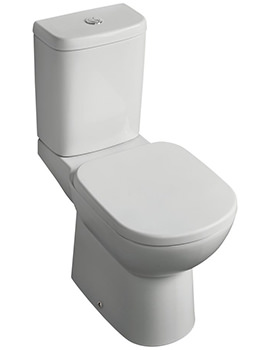 Tempo White Close Coupled WC Pan - Horizontal Outlet