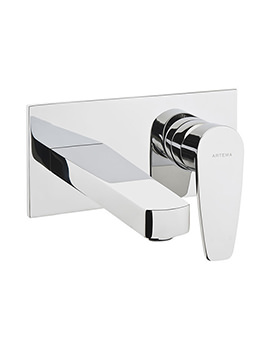 Q-Line Chrome Wall Mounted Built In Basin Mixer Tap