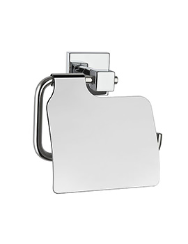 Q-Line Chrome Toilet Roll Holder With Cover