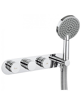 Crosswater Dial Bath - Shower Valve With Central Trim And Ethos Handset Chrome - Image