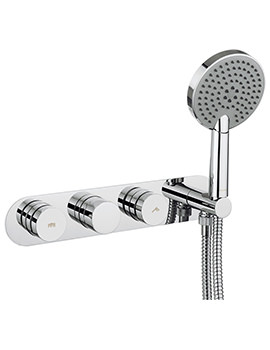 Crosswater Dial Chrome Shower Valve With Central Trim And Ethos 3 Mode Handset - DIAL-CENT-7 - Image