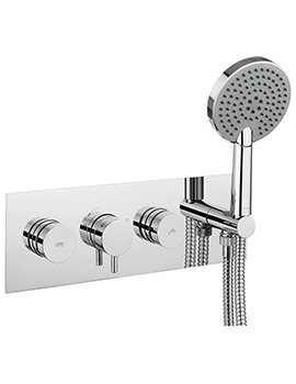 Crosswater Dial Chrome Shower Valve With Kai Lever Trim And Ethos 3 Mode Handset - Image