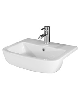 Orchid 520mm Semi Recessed White 1 Tap Hole Basin