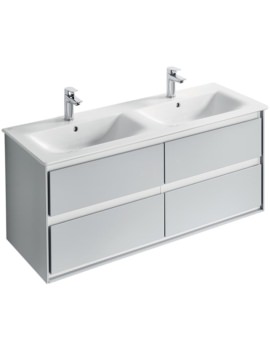 Ideal Standard Concept Air 1200mm Wall Hung 4 Drawers Gloss Grey Vanity Unit - Image