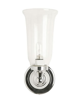 Burlington Light With Chrome Base And Clear Glass Vase Shade - Image