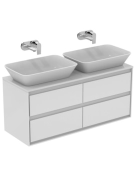 Ideal Standard Concept Air 1200mm Gloss White 4 Drawers Vanity Unit With Worktop - Image