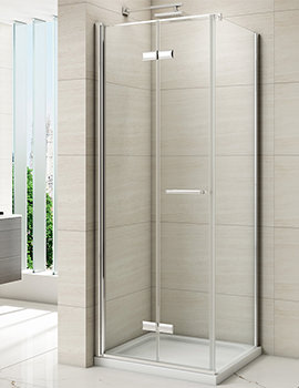 Merlyn 8 Series Frame-less  Hinged Bifold Shower Door - Image