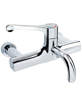 Sola Chrome Thermostatic Fixed Spout Surgeons Mixer Tap For Wall Mount Installation - SF1131CP