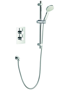 Pura Arco Chrome Single Outlet Concealed Thermostatic Valve With Shower Kit - Image