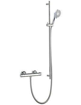 IMEX Arco Chrome Exposed Thermostatic Bar Valve With Levo Slide Rail And Essence Kit - Image