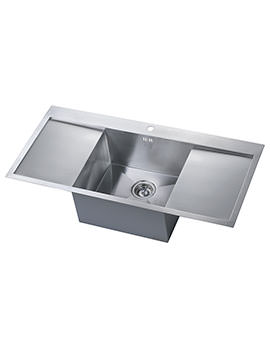 1810 Company Zenuno 45 I-F Deep 1.0 Bowl Satin Kitchen Sink With Double Drainer - Image