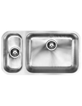 1810 Company Etroduo 191-535U BBR 1.5 Bowl Undermount Sink -Right Hand Big Bowl - Image