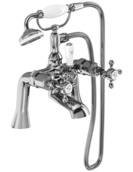 Burlington Stafford Chrome Deck Mounted Bath Shower Mixer Tap - Image