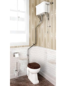 Burlington White High-Level WC Pan With Cistern And Angled Flush Pipe Kit - Image