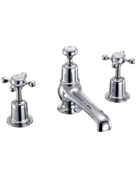 Claremont Chrome Thermostatic 3 Tap Hole Basin Mixer With Pop-Up Waste