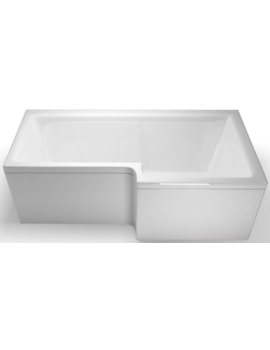 Britton Cleargreen Ecosquare 1700mm x 850mm Right Hand White Shower Bath - Image