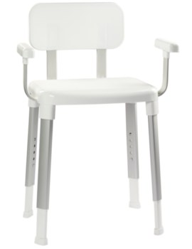 Modular White Shower Seat With Arms