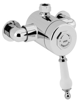 Heritage Glastonbury Exposed Chrome Thermostatic Valve With Top Outlet - Image