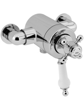 Heritage Hartlebury Exposed Thermostatic Chrome Valve With Bottom Outlet - Image