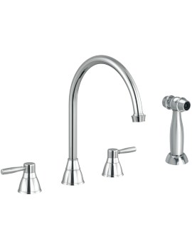 Brompton 3 Hole Deck Mounted Kitchen Mixer Tap With Handspray
