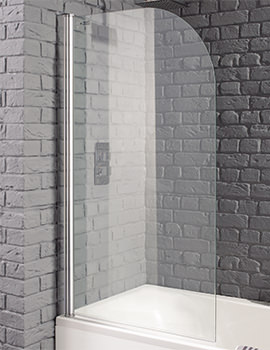 Aquadart Venturi 8 800 x 1400mm Round Edge Bath Screen With Polished Silver Profile