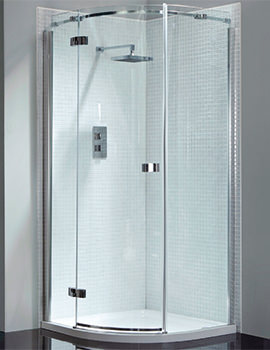 Lakes Classic Double-Door Offset Quadrant Shower Enclosure - Silver Frame