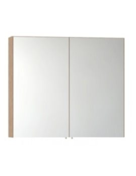 VitrA S50 Classic 800 x 700mm Double Door Mirror Cabinet Oak - Image