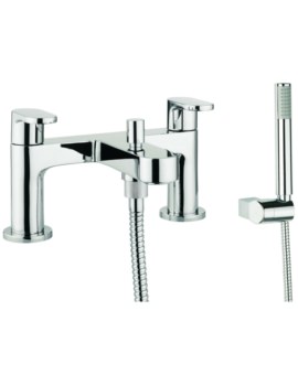 Beo Silk Dual Lever Deck Mounted Chrome Bath Shower Mixer Tap With Kit