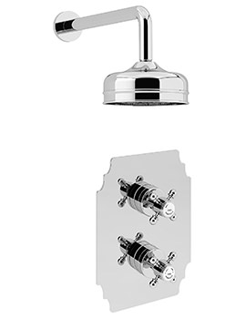 Hartlebury Recessed Chrome Thermostatic Shower Valve With Fixed Head Kit