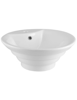 Nuie 460mm Round White Counter Top Vessel Basin With Overflow - NBV006 - Image