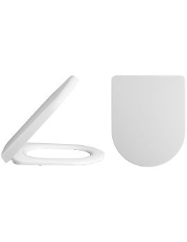 Nuie Luxury D-Shaped Top Fix Soft Close White Toilet Seat And Cover - Image