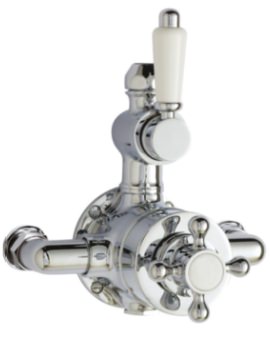 Nuie Victorian Twin Exposed Chrome Thermostatic Shower Valve - Image