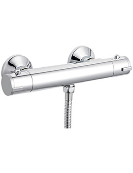 Nuie Thermostatic ABS Chrome Bar Shower Valve With Bottom Outlet - Image