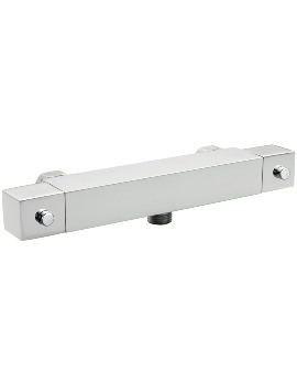 Nuie Thermostatic Square Chrome Bar Shower Valve With Bottom Outlet - Image