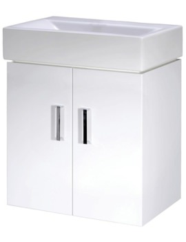 Nuie Checkers 450mm Wall Hung Cabinet With Basin - Image