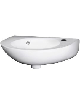 Nuie Brisbane Wall Hung White Basin With Side Overflow - Image