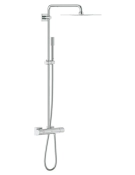 Rainshower F-Series Chrome Shower System With Thermostat For Wall Mounting